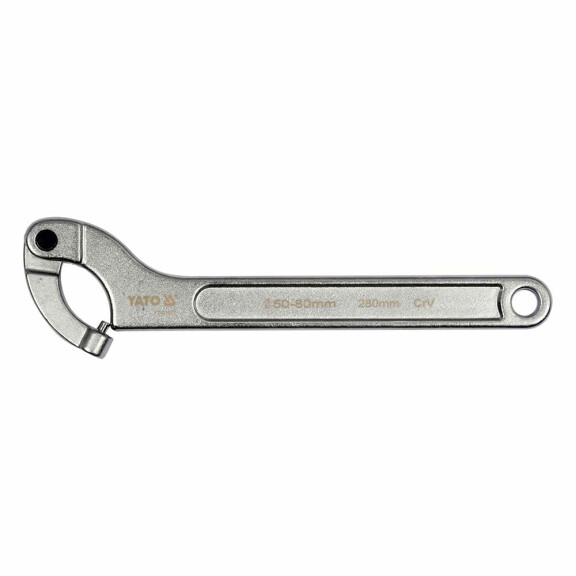 Klucz hakowy 50-80mm przegubowy Yato YT-01677 z okrągłym bolcem