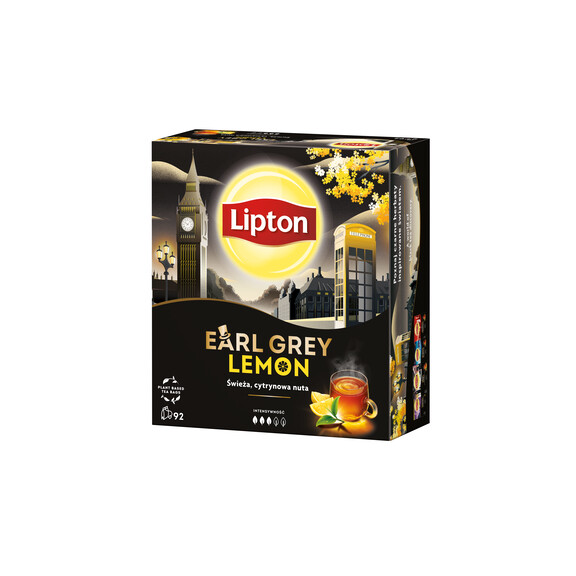 Lipton Earl Grey Lemon Herbata Czarna (92 Torebki) - LIPTON