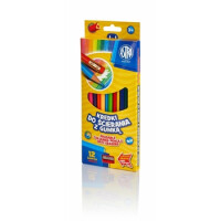 Kredki Ołówkowe Ścieralne Z Gumką 12 Kolorów - Astra