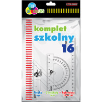 Komplet Szkolny Linijka 16 Cm +2 Ekierki +Kątomierz Top-2000 - TOP-2000