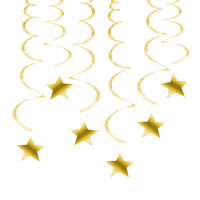Wirujące Serpentyny - Gwiazdy (6 Szt.) Złote - Arpex