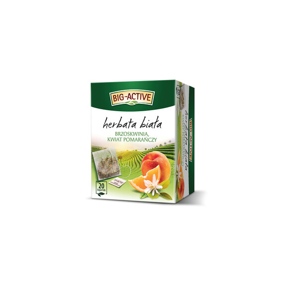 Big-Active Herbata Biała Z Brzoskwinią I Kwiatem Pomarańczy (20 Torebek X 1,5G) 30G - Big Active