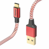 Kabel Ładujący Hama Usb Type-C Usb Type-A 1,5M Czerwony 201559 - Hama