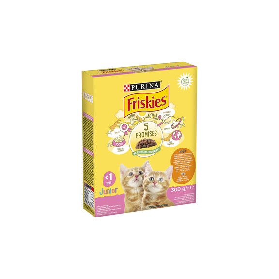 Friskies® Junior Z Pyszną Mieszanką Kurczaka I Indyka Z Mlekiem I Z Warzywami 300G - Friskies
