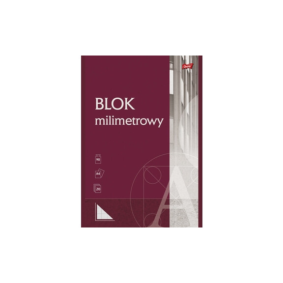 Unipap Blok Z Papieru Milimetrowego A4, 20 Kartek - Unipap