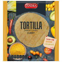 Sandra Tortilla Pszenna O Smaku Curry 25 Cm 240 G (4X60 G) - SANDRA