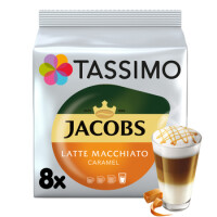 Tassimo Jacobs Latte Macchiato Caramel Kawa Mielona 8 Kapsułek I Mleko 8 Kapsułek 268 G - Tassimo
