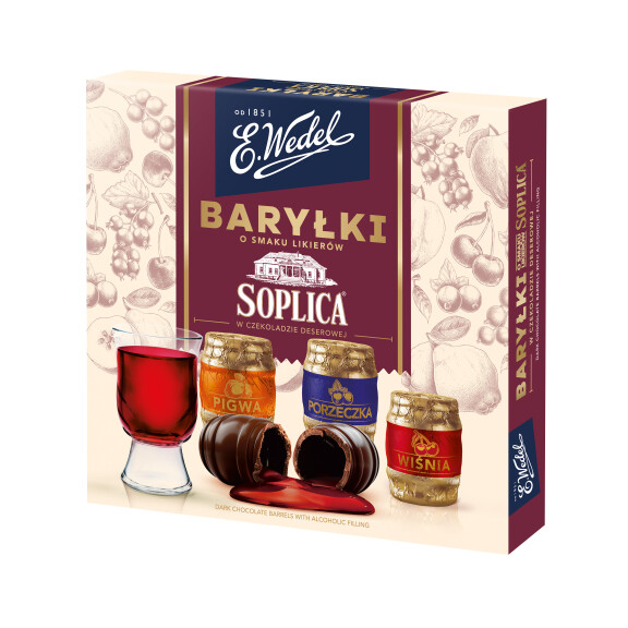 E. Wedel Baryłki O Smaku Likierów Soplica® W Czekoladzie Deserowej 200G - Wedel