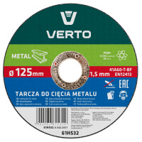 Tarcza Tnąca Do Metalu 125 X 1.5 X 22.2 Mm - VERTO