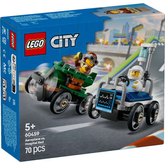 Lego 60459 Zestaw Wyścigówek: Samolot Kontra Łóżko Szpitalne - City