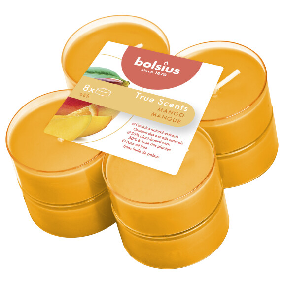 Bolsius Świece Zapachowe Maxi Light 8 Szt True Scents Mango - Bolsius