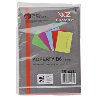 Koperta B-6 Apla Couvertic, Mix Kolorów, (Foliowana Po 10 Sztuk) - Wz Eurocopert