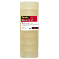 Scotch® 508, Taśma Przezroczysta Żółta, 19Mm X 33M X 8 Rolek W Słupku - Scotch®
