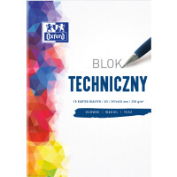 Blok Techniczny A4 10 Kartek, Biały, Oxford - Oxford