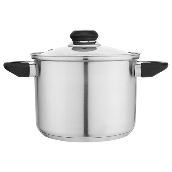 Garnek Nierdzewny Wysoki 4,3L 20Cm Z Pokrywą Szklaną Emilio Altom Design - ALTOM DESIGN