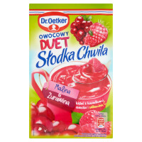 Dr. Oetker Słodka Chwila Owocowy Duet Malina & Żurawina Kisiel Z Kawałkami Owoców 32 G - Dr. Oetker