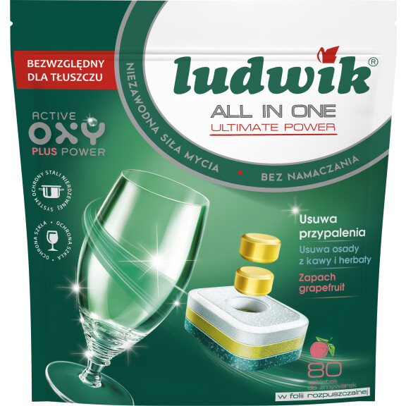 Ludwik All In One Tabletki Do Zmywarek Grapefruit 80 Szt. Doypack - Ludwik