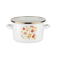 Garnek Emaliowany Prosty Grzybki 16Cm/2L Florina - FLORINA