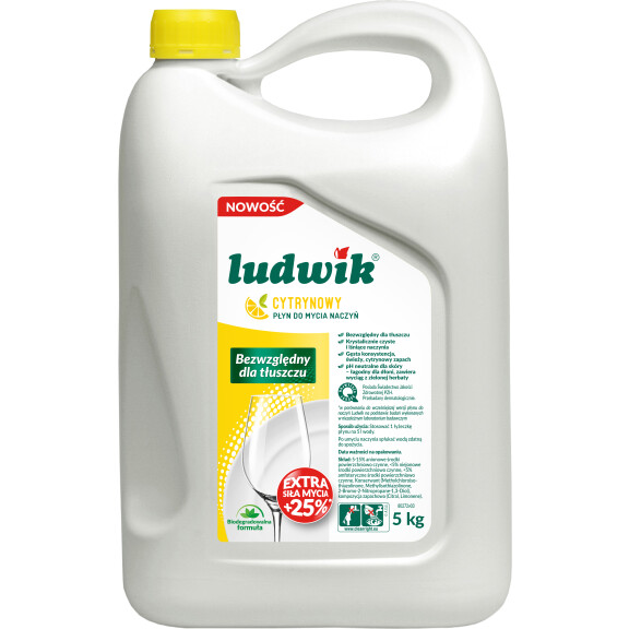 Ludwik Płyn Do Mycia Naczyń 5Kg - Cytryna - Ludwik
