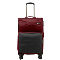 Walizka Tekstylna Nice 56 Cm Szary-Burgund - Brak