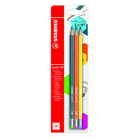 Stabilo Ołówek 160 Z Gumką Hb Mix 3 Szt. - STABILO