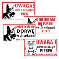 Korfed Tabliczka Pies - Dobiegam/Pilnuję 30X16,5Cm Mix X 1 Szt. - KORFED