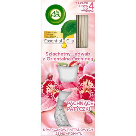 Air Wick Patyczki Zapachowe Szlachetny Jedwab Z Orientalną Orchideą 25 Ml - Air Wick