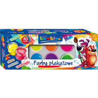 Bambino Farby Plakatowe 10 Kolorów 20 Ml (4 X Fluo, 4 X Brokat, Złota, Srebrna) - Bambino
