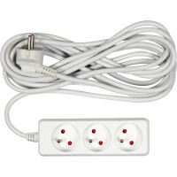 Vorel Przedłużacz Elektryczny Biały 5 M, 3 Gniazda Z Uziemieniem - VOREL