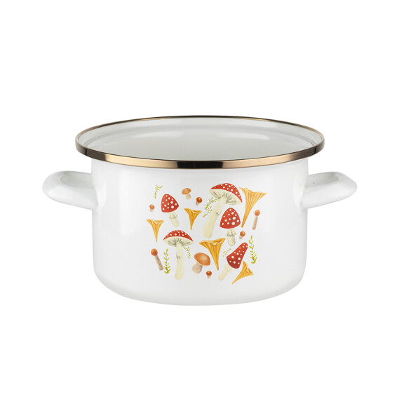 Garnek Emaliowany Prosty Grzybki 22Cm/4,8L Florina - FLORINA