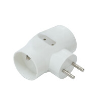 Rozgałęźnik Dwa Gniazda Z Uziemieniem I Jedno Płaskie Dg-Zf01/02-1A - LEDsystems