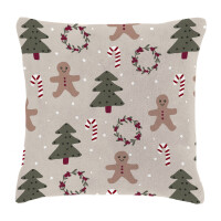 Poduszka Dekoracyjna Flannel 40X40 Cm Wzór Drukowany Ciasteczka Świąteczne - Mistral Home