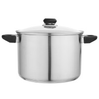 Garnek Nierdzewny Wysoki 5,6L 22Cm Z Pokrywą Szklaną Emilio Altom Design - ALTOM DESIGN