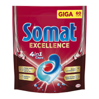 Somat Excellence 4 W 1 Caps Kapsułki Do Mycia Naczyń W Zmywarkach 1140 G (60 Sztuk) - Somat