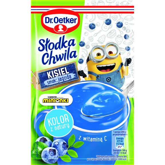 Dr.oetker Słodka Chwila Minionki Kisiel Smak Jagoda 29G - Dr. Oetker