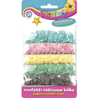 Confetti Cekinowe Kółka Na Blistrze - Mix 5 Kolorów Pastelowych 1000 Sztuk - Astra