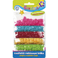 Confetti Cekinowe Kółka Na Blistrze - Mix 5 Kolorów Intensywnych 1000 Sztuk - Astra