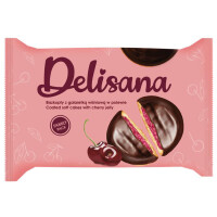 Delisana Biszkopty Z Galaretką O Smaku Wiśniowym W Polewie Kakaowej 300G - Delisana