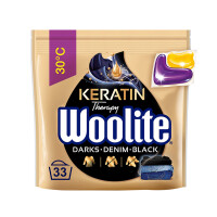 Woolite Żelowe Kapsułki Do Prania Z Keratyną Czerń, Ciemne Kolory & Jeans 33 Szt - Woolite