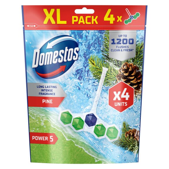 Domestos Kostka Toaletowa Power 5 Pine 4X50G - Domestos