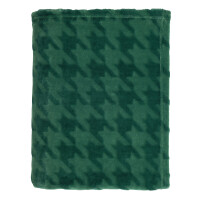 Koc Flannel Shaved 130X170 Cm Wzór Pied De Poule Zielony - Mistral Home