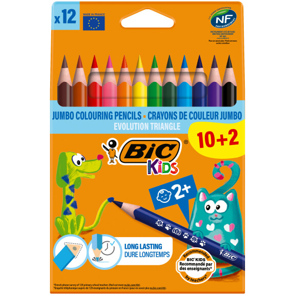 Bic® Kids Evolution Triangle Kredki Ołówkowe Opak. 10+2 Gratis - BiC Kids ®