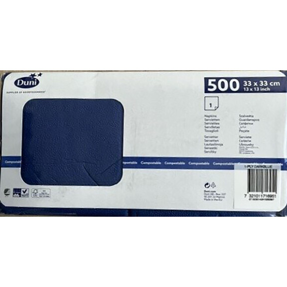 Duni Serwetki 1 Warstwowe 33X33 Cm Granatowy 500 Szt. - Duni