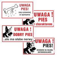 Korfed Tabliczka Duża Plastikowa Uwaga Pies 30X16,5Cm Mix X 1 Szt. - KORFED