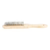 Szczotka Druciana 4-Rzędowa, Drewniany Uchwyt - TOP TOOLS