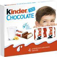 Kinder Chocolate, Batonik Z Czekolady, 4Szt, 50G - KINDER CHOCOLATE
