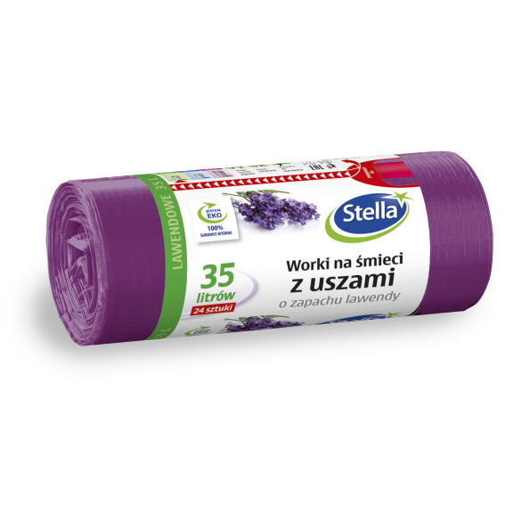 Stella Worki Na Śmieci Z Uszami Lawendowe 35L 24Szt. Ldpe - Stella