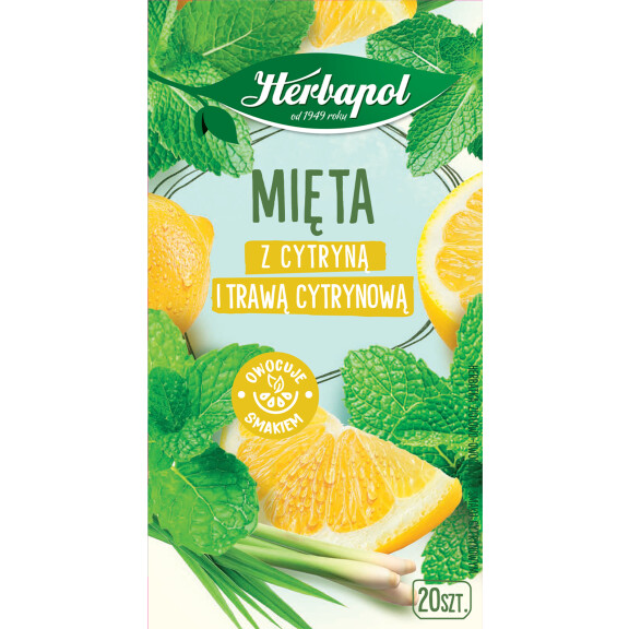 Herbapol Herbatka Ziołowo-Owocowa O Smaku Mięta Z Cytryną I Trawą Cytrynową 20X1,5G - Herbapol