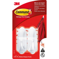 Command™ Designer Haczyki Wielokrotnego Użytku, 17081 Pl, Średnie, 2 Haczyki + 4 Średnie Paski - Command™