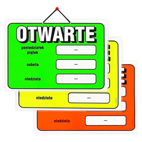 Korfed Wywieszka Laminowana Otwarte A4 Mix X 1 Szt. - KORFED